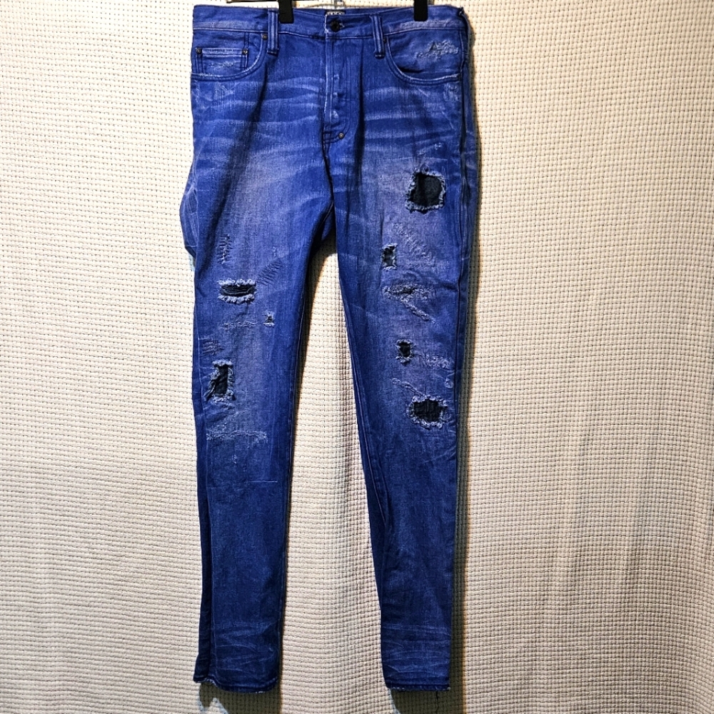 Men's PRPS Distressed  Blue Jeans 32 X34 Slim Leg